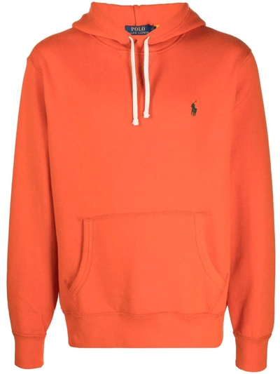 Polo Ralph Lauren Polo Pony-embroidered Jersey Hoodie In Orange