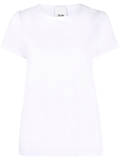 Allude Round-neck Short-sleeve T-shirt In White