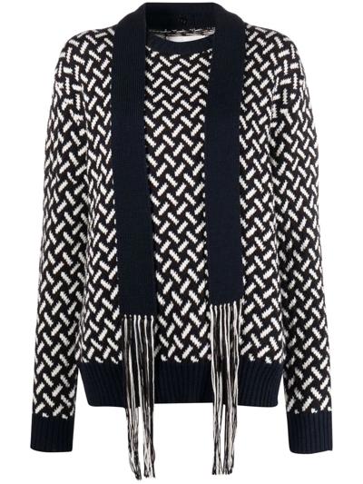 JIL SANDER SCARF-DETAIL WOOL JUMPER