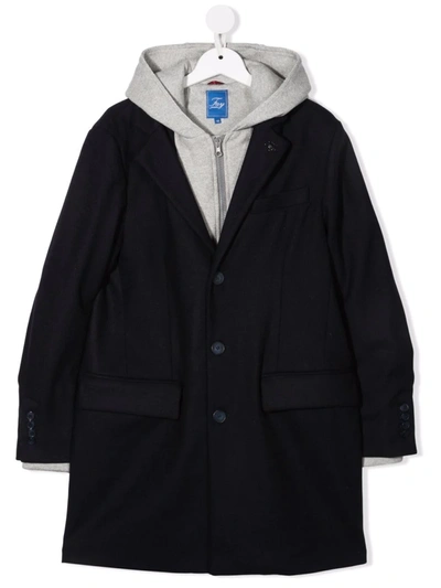 Fay Babies' Teen Layered Effect Coat In Blue