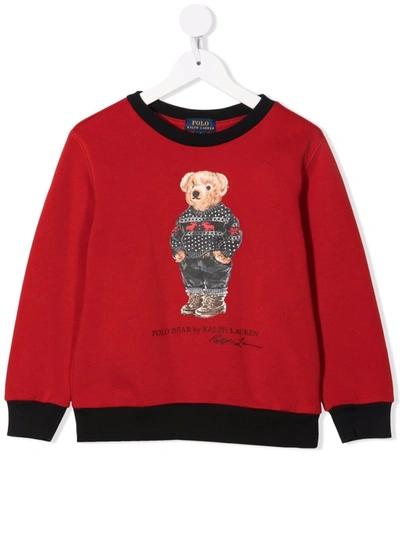 Ralph Lauren Teddy Print Sweatshirt In 红色