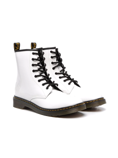 Dr. Martens' Teen Junior 1460 Leather Ankle Boots In White