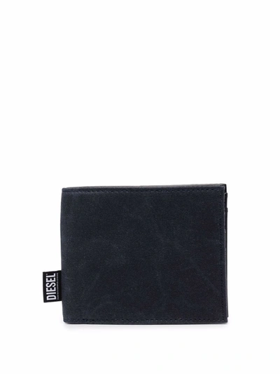 Diesel Logo Patch Foldover Wallet In 蓝色
