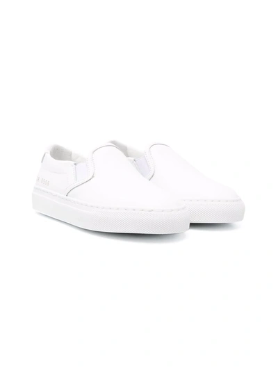 Common Projects Slip-on Leather Sneakers In 白色
