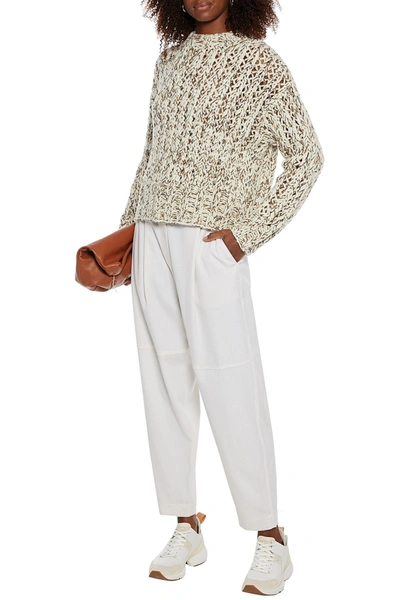 Theory Marled Wool And Cashmere-blend Sweater In Ecru