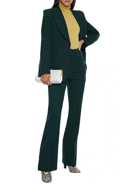Victoria Beckham Wool-twill Bootcut Pants In Dark Green
