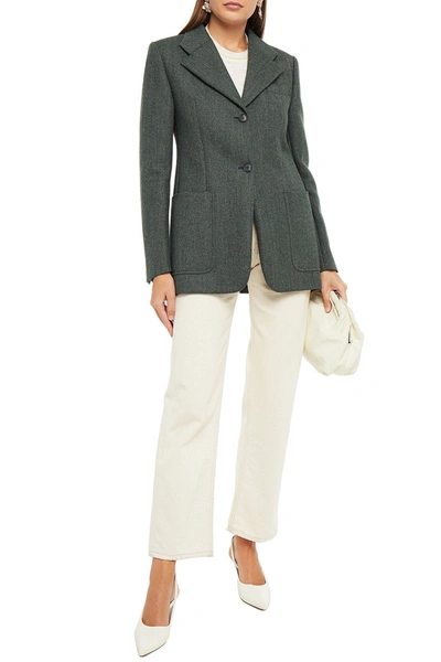 Victoria Beckham Wool Blazer In Forest Green