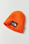 The North Face Tnf Logo Box Cuffed Beanie In Orange