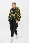 Urban Outfitters Uo Olivia Print Sherpa Jacket In Lime
