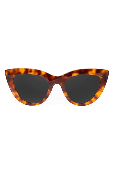 Aqs Leia 49mm Cat Eye Sunglasses In Havana/ Black