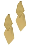 Adornia Geometic Double Drop Earrings In Yellow