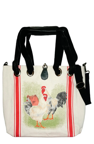 Vintage Addiction Rooster Tote Bag In Multi