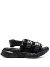 GIVENCHY GIVENCHY MAN BLACK MARSHMALLOW SANDAL WITH STRAPS,BH301BH0YB 001