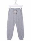 CHLOÉ GREY KIDS JOGGERS WITH CONTRAST LOGO AND DRAWSTRING,C14676 A38