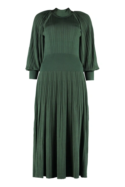 Zimmermann Ribbed Knit Dress In Green | ModeSens