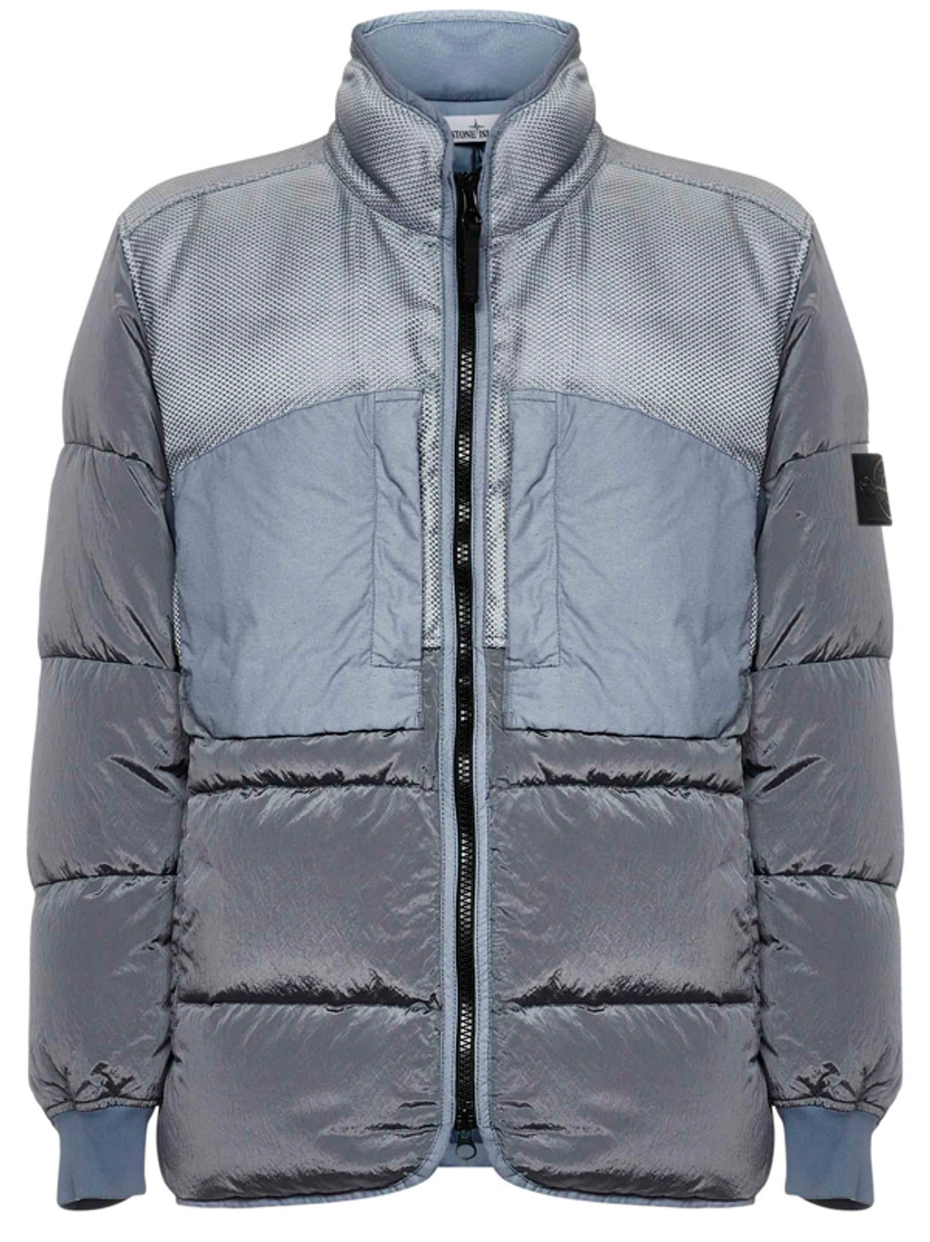 Stone Island Modified Panama 6/3 Ht Down Jacket In Light Blue