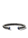 David Yurman Sterling Silver Cable Classic Lapis Lazuli Cuff In Silver