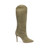 Schutz Women's Maryana Pointed Toe Studded High Heel Tall Boots In Aspen Green