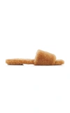 Aeyde Brown Anna Shearling Sandals In Neutral