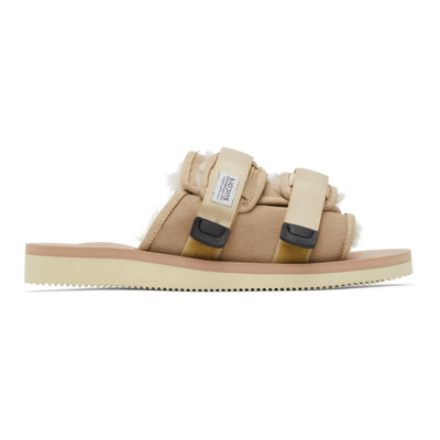 Suicoke Moto M2 Shearling Sandals In Beige