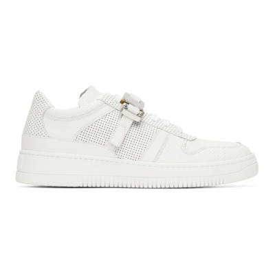 Alyx Buckle-embellished Perforated Trainers In White