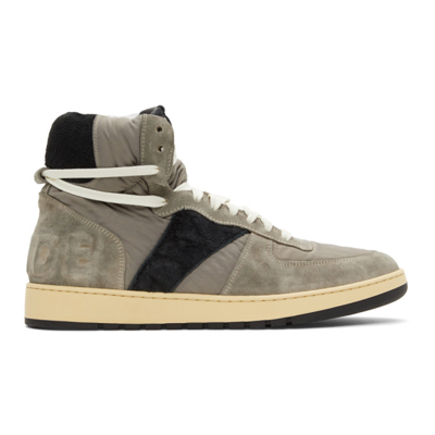 Rhude Rhecess Hi Top Trainer Grey And Black