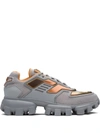 Prada Men's Cloudbust Thunder Metallic Chunky Sneakers In Acciaio