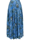 ERDEM PLEATED FLORAL SKIRT