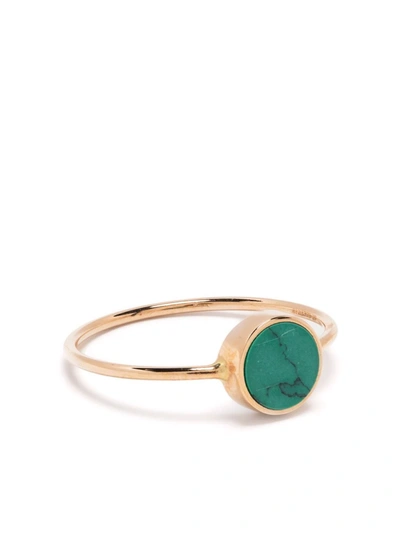 Ginette Ny 18kt Yellow Gold Mini Ever Turquoise Ring In Pink