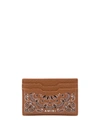 Amiri Leather Bandana Print Card Holder Brown In Braun