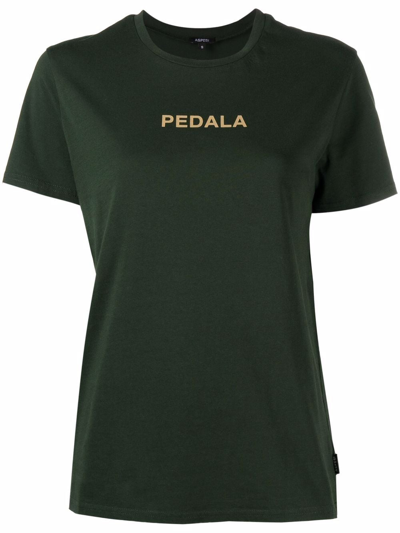 Aspesi Pedala-print Cotton T-shirt In Green