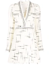 Giambattista Valli Tweed-knit Longsleeved Dress In Weiss