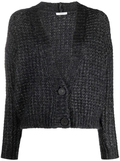 Peserico V-neck Cardigan In Charcoal