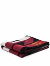 Colville Colourblock Design Blanket In Rot