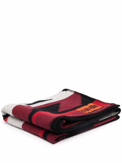 Colville Colourblock Design Blanket In Rot