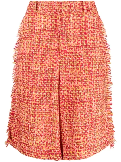 A Better Mistake Tweed Wool-blend Shorts In Rot