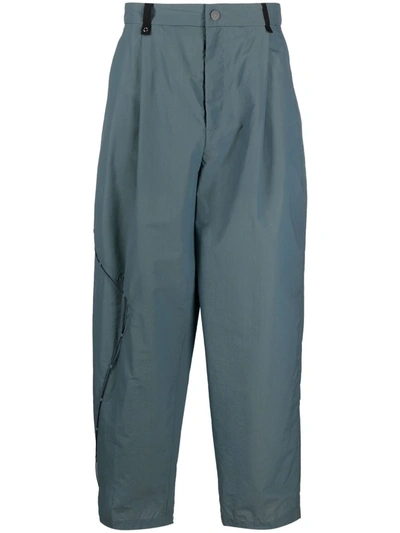 A Better Mistake Asymmetrical Drawstring Wide-leg Trousers In Blau