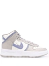 Nike Dunk Hi Rebel Perforated Leather Sneakers In Grau