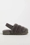 Ugg Super Fluff Genuine Shearling Slingback Slipper In Grey
