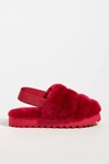 Ugg Super Fluff Genuine Shearling Slingback Slipper In Red