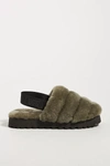 Ugg Super Fluff Genuine Shearling Slingback Slipper In Green