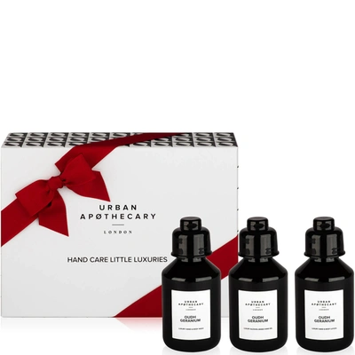 Urban Apothecary Oudh Geranium Hand Care Little Luxuries Gift Set (3 Pieces) In Black