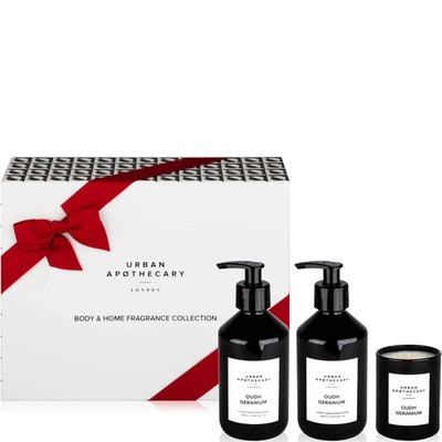 Urban Apothecary Oudh Geranium Body + Home Collection - 300ml Wash, Lotion And 70g Candle In Black