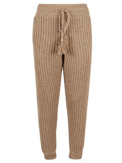 Alanui Womens Sugarbrown Paso Del Icalma Tapered Mid-rise Knitted Jogging Bottoms M In Brown
