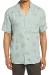 Madewell Easy Linen Short Sleeve Shirt In Frosted Sage