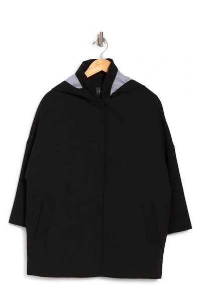 Frnch Oversized Hooded Jacket In Black