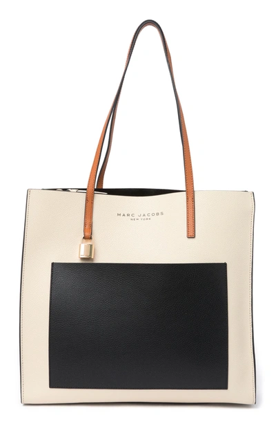 Marc Jacobs Grind Colorblock Leather Tote Bag In Sandshell Multi