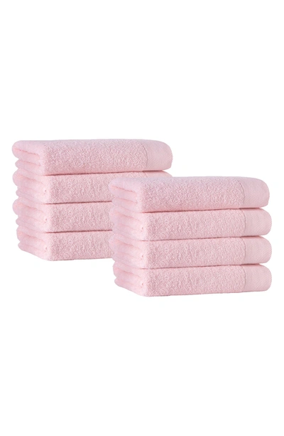 Enchante Home Signature Turkish Cotton Hand Towel 8-piece Set In Pink