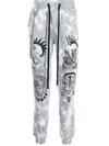 Haculla Tie Dye-print Drawstring Track Pants In Grau