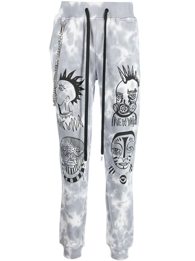 Haculla Tie Dye-print Drawstring Track Pants In Grau